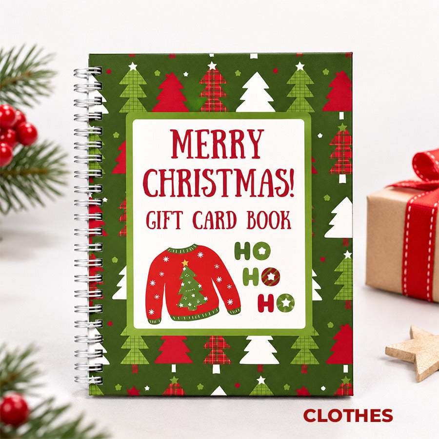 🔥 Last Day 50% OFF 🔥 Christmas Gift Card Book – 12 Gift Card Pages & Personal Message Holder