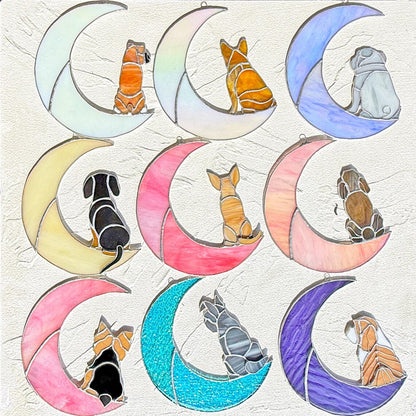 Personalized Dog Stained Glass Suncatcher, 113 Breeds Custom Dog Portrait from Photo, Dog Memorial Gift, Pet Loss Sympathy Gift Dog Mom Gift