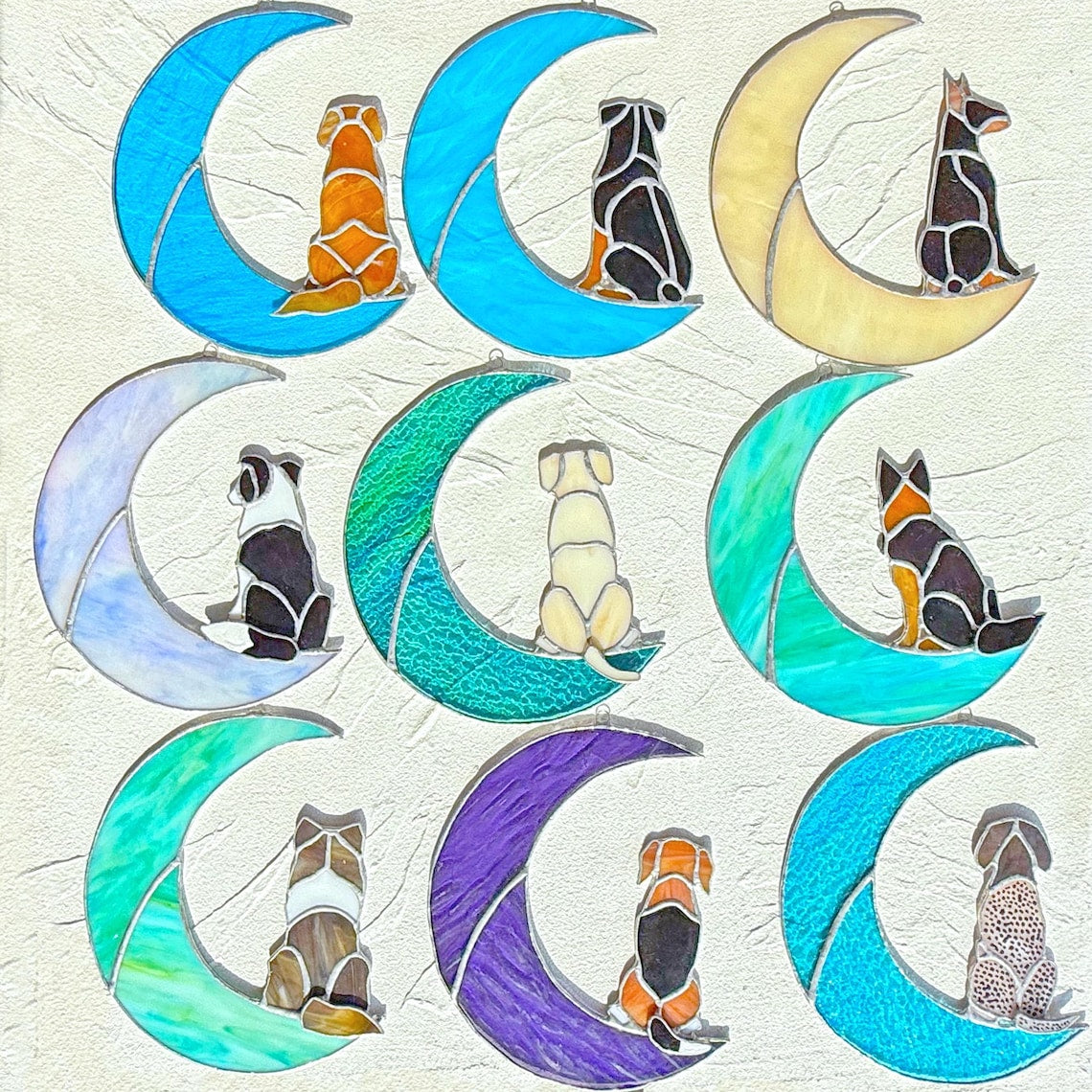 Personalized Dog Stained Glass Suncatcher, 113 Breeds Custom Dog Portrait from Photo, Dog Memorial Gift, Pet Loss Sympathy Gift Dog Mom Gift