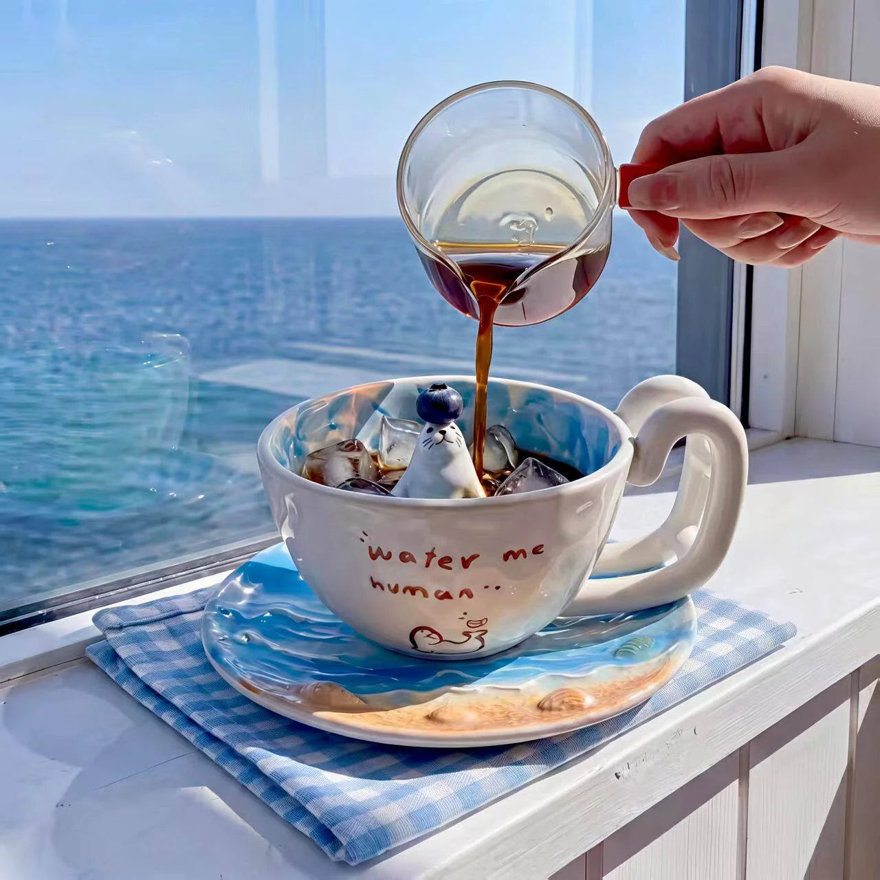 Tiny Seal Ocean Wave Coffee Mug