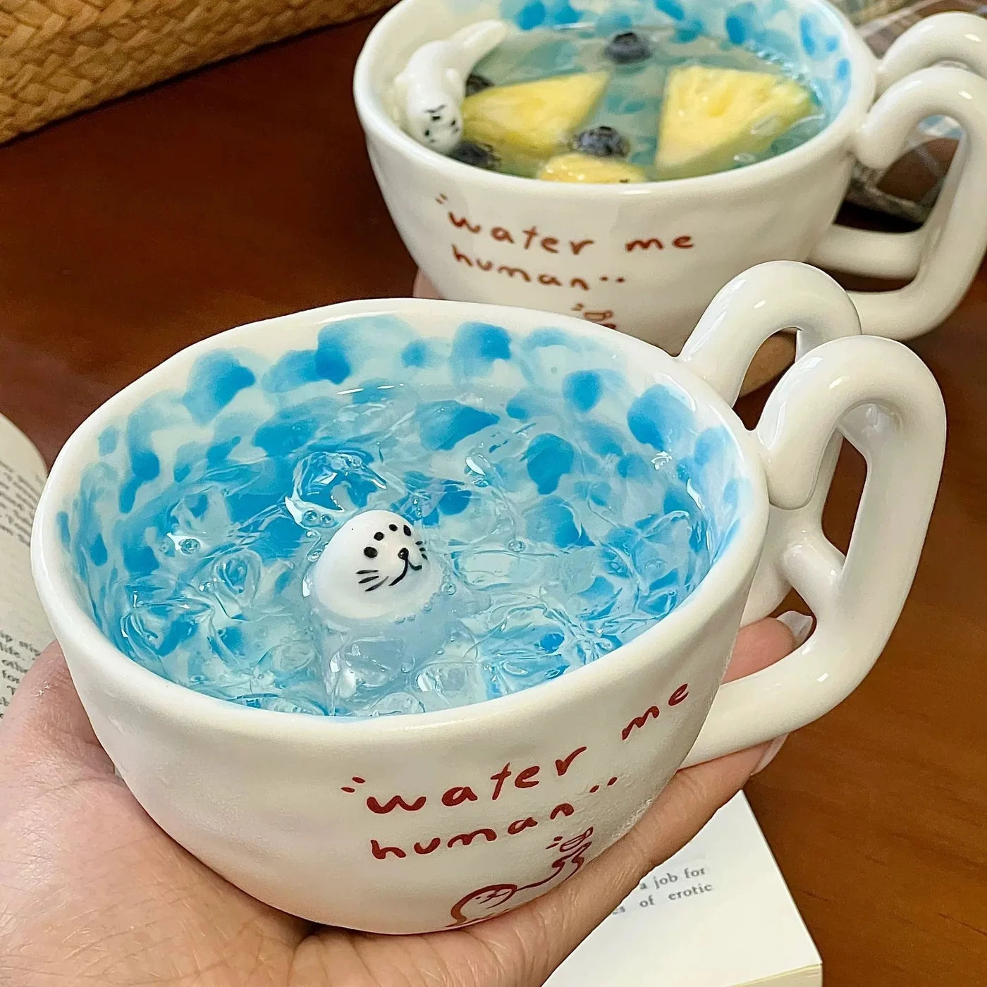 Tiny Seal Ocean Wave Coffee Mug