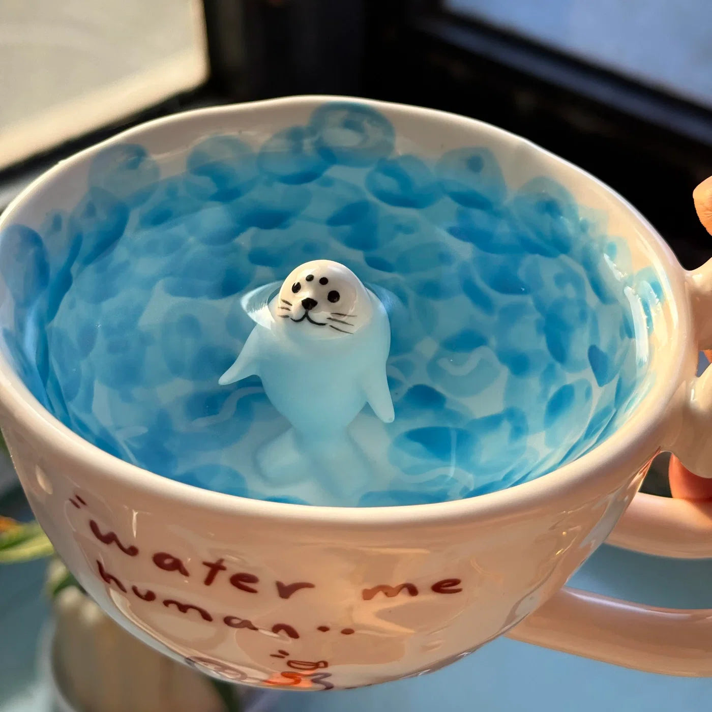 Tiny Seal Ocean Wave Coffee Mug