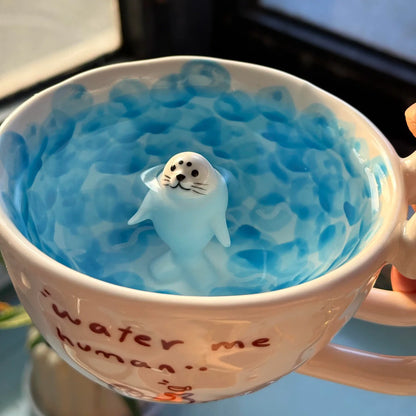 Tiny Seal Ocean Wave Coffee Mug