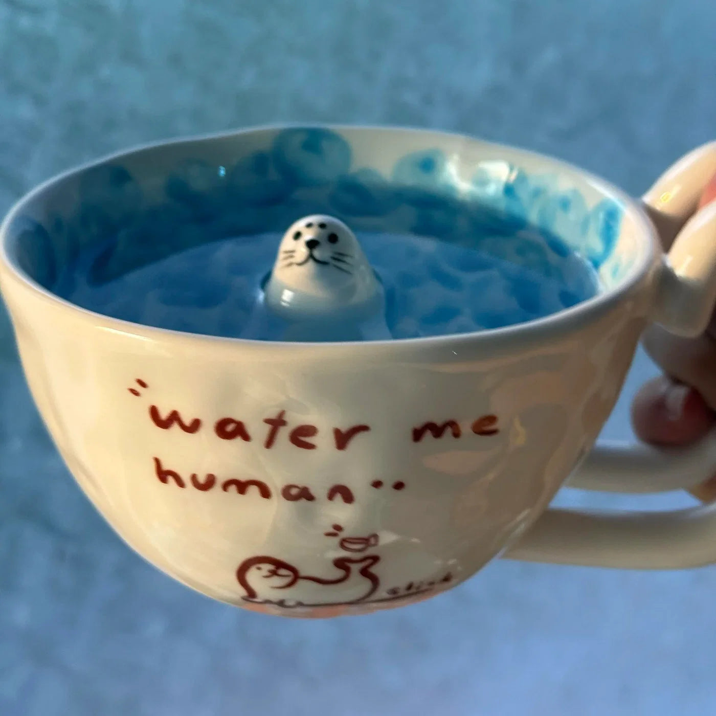 Tiny Seal Ocean Wave Coffee Mug