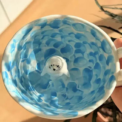 Tiny Seal Ocean Wave Coffee Mug