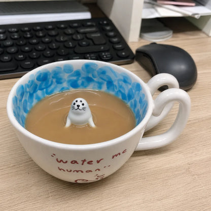 Tiny Seal Ocean Wave Coffee Mug